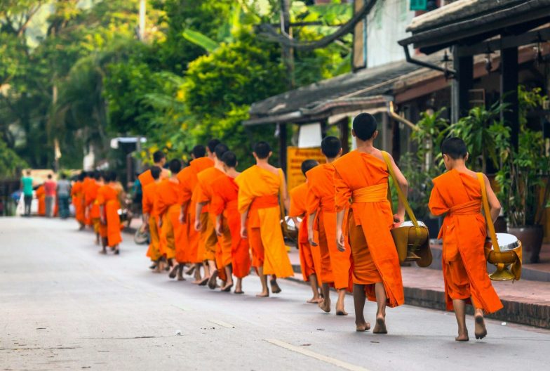 Laos, Luang Prabang by the Mekong River in Asia