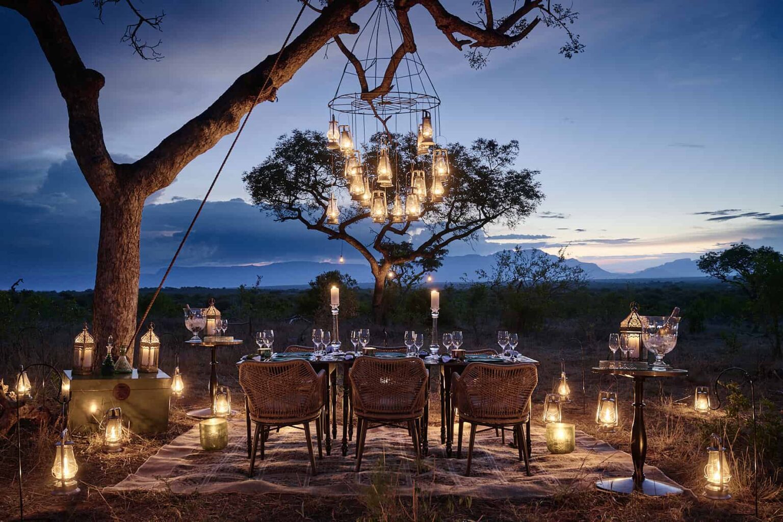 Cena privada en Royal Malewane, Sudáfrica