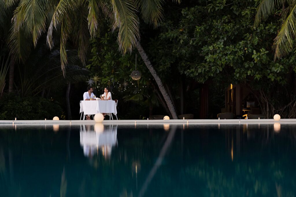 Cena privada en Huvafen Fushi