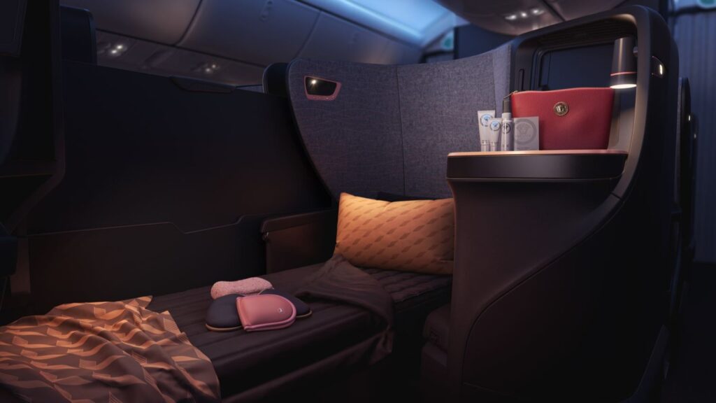 Business class bed Turkish Airlines
