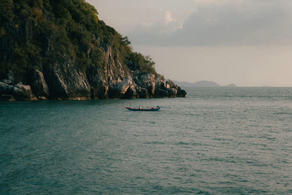 Vista aérea pescador Vietnam