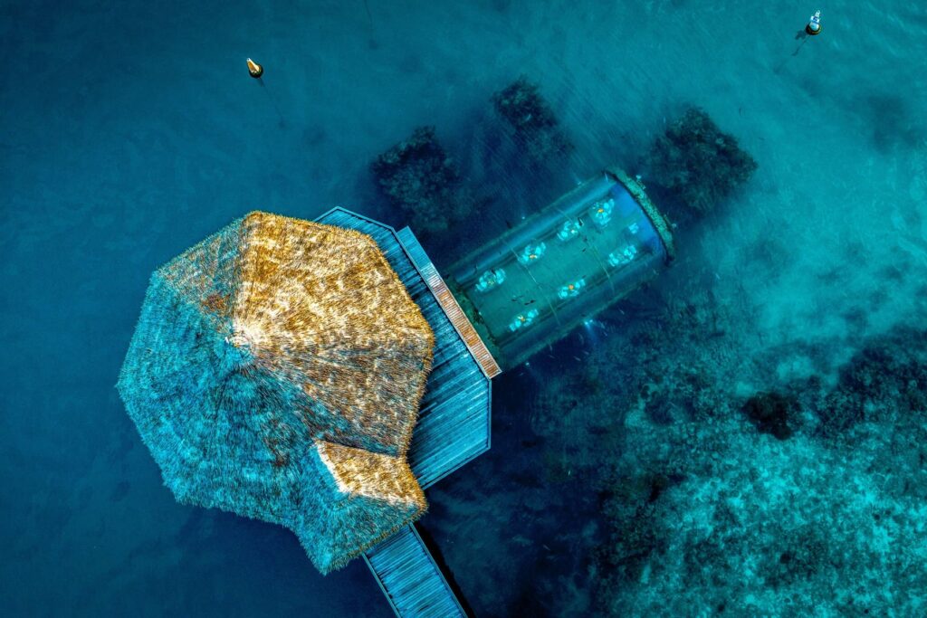 Conrad Maldives Rangali Island Ithaa restaurante vista aérea