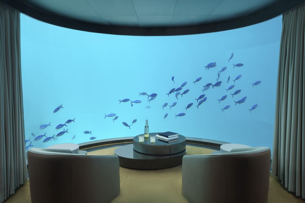 Conrad Maldives The Muraka salón habitación submarina