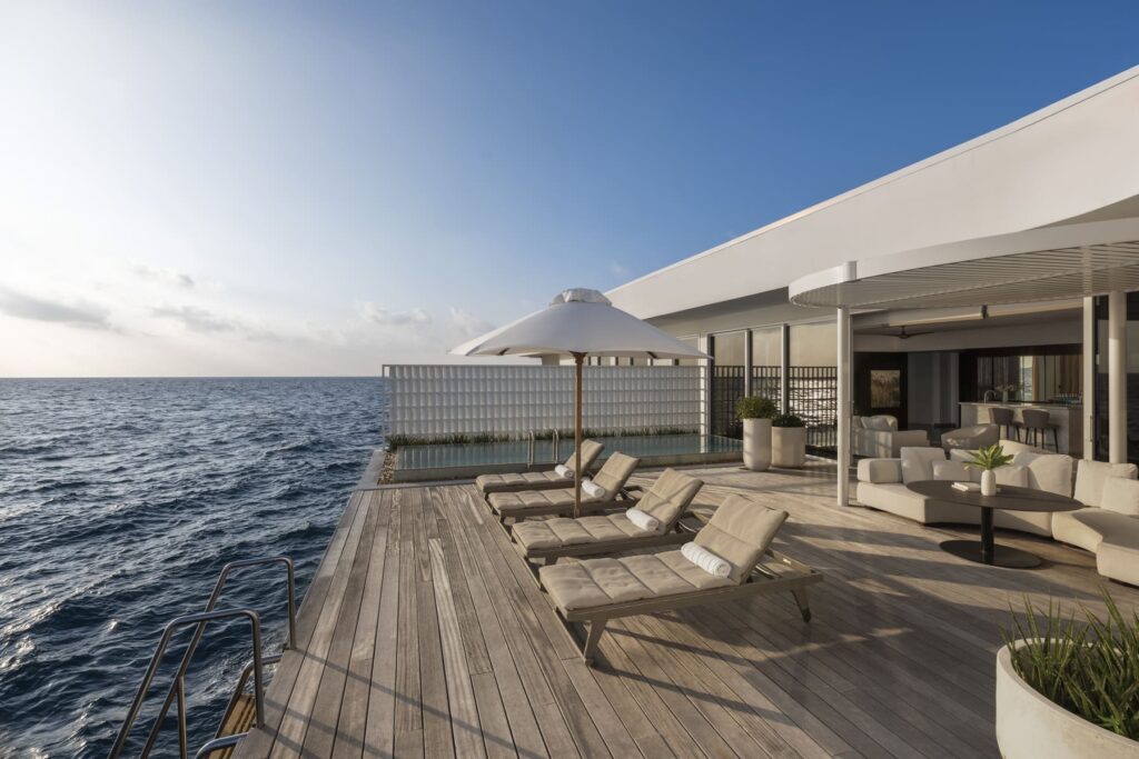 Terraza mar abierto Maldivas The Muraka