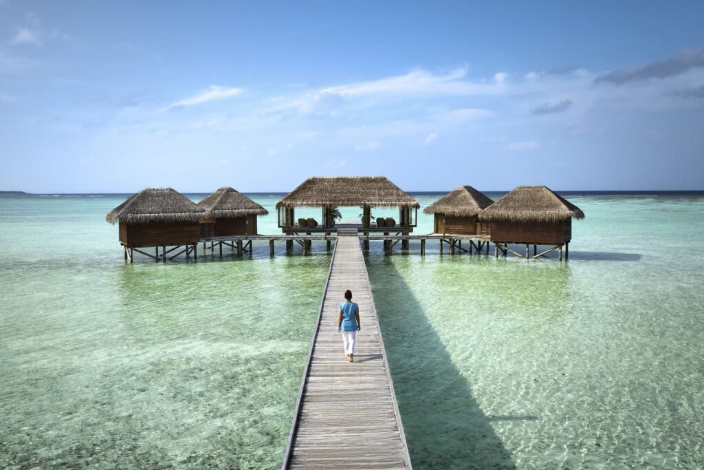 Vista aérea spa Conrad Maldives