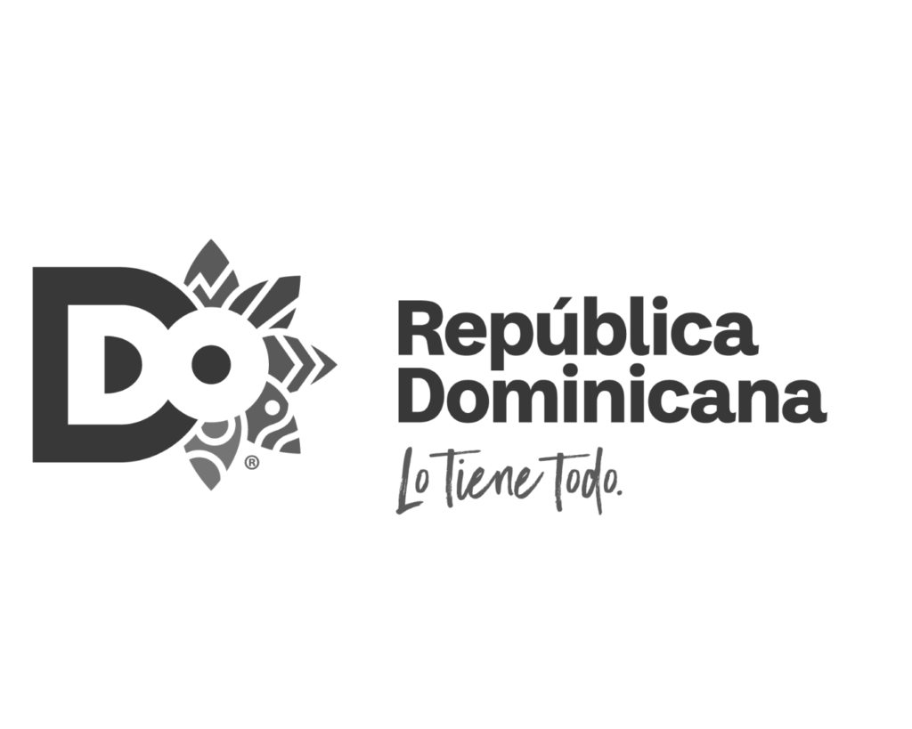 Dominican Republic logo with large 'DO' letters, sun and leaf motif, and text 'República Dominicana' 'Lo Tiene Todo'