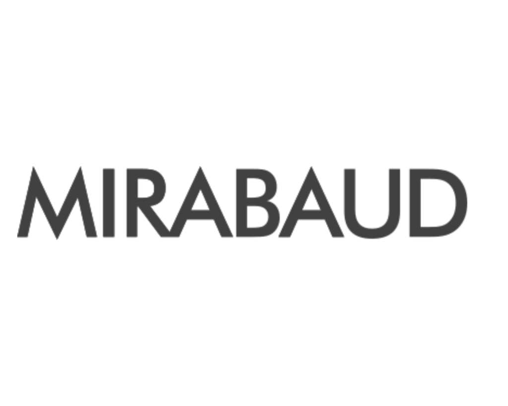 Dark black background featuring a bold wordmark logo on the center; the brand name appears faintly in a stylized font.