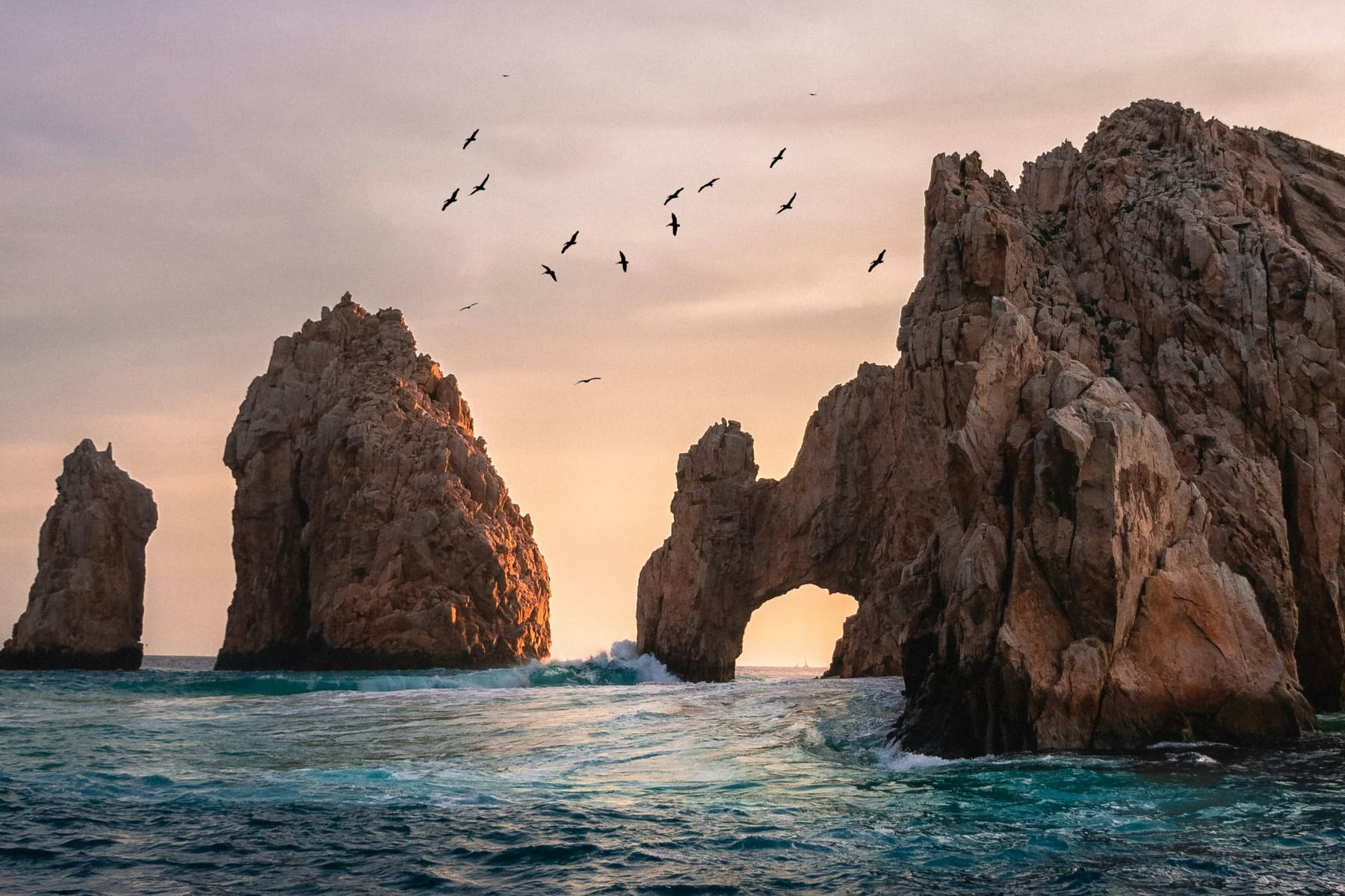 Vista atardecer costa de México